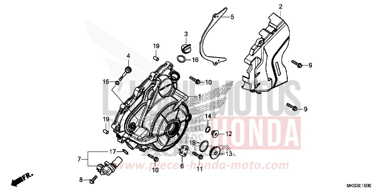 COUVERCLE DE GENERATRICE de Africa Twin DCT PEARL GLARE WHITE (NHB53H) 2020
